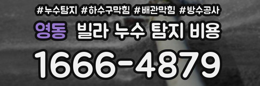 영동 빌라 누수 탐지 비용