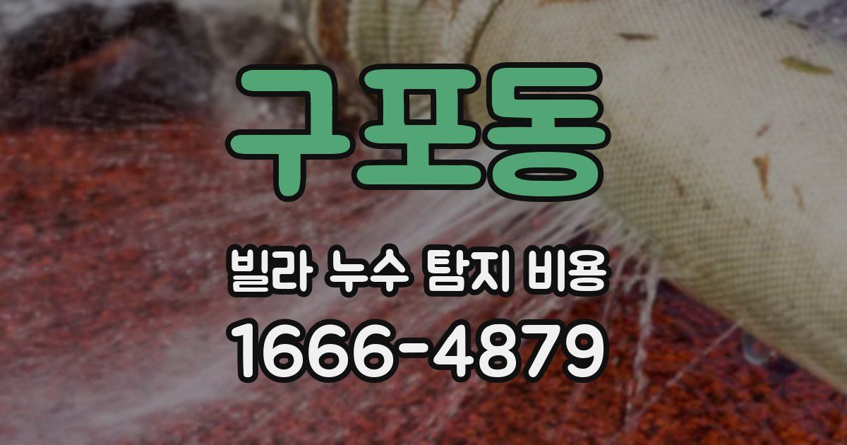 구포동 빌라 누수 탐지 비용