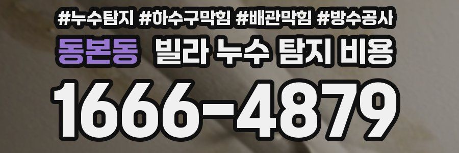 동본동 빌라 누수 탐지 비용