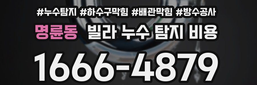 명륜동 빌라 누수 탐지 비용