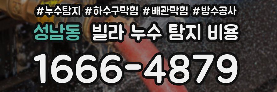성남동 빌라 누수 탐지 비용