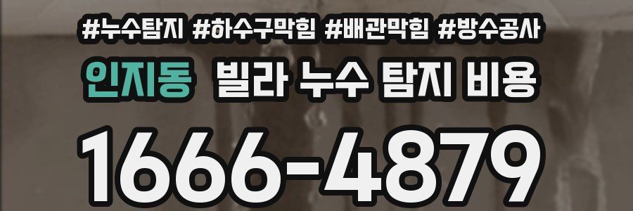 인지동 빌라 누수 탐지 비용
