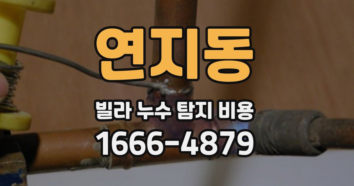 연지동 빌라 누수 탐지 비용