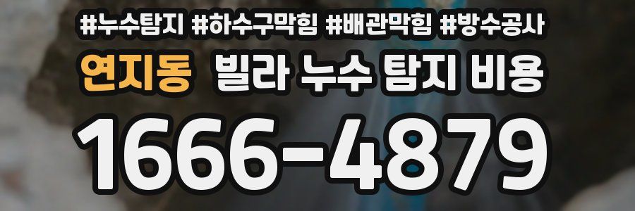 연지동 빌라 누수 탐지 비용