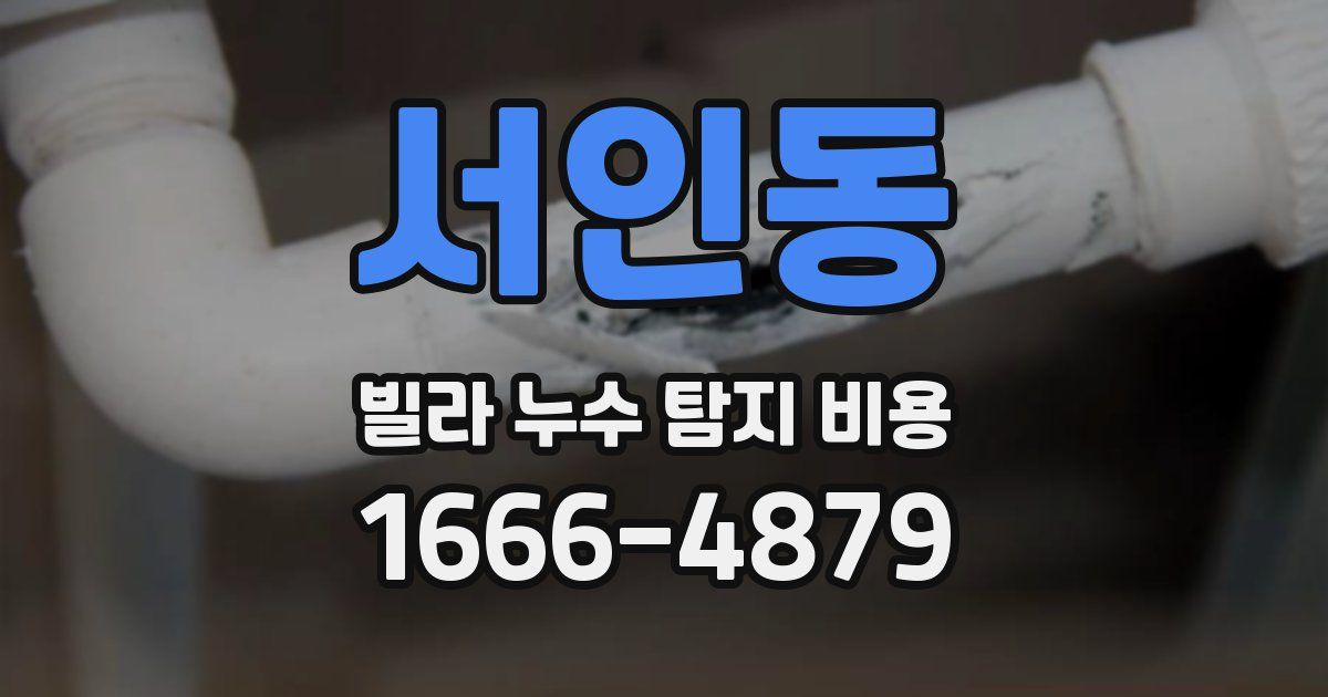 서인동 빌라 누수 탐지 비용