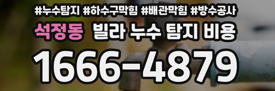 석정동 빌라 누수 탐지 비용