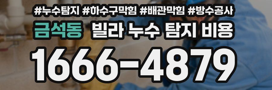 금석동 빌라 누수 탐지 비용