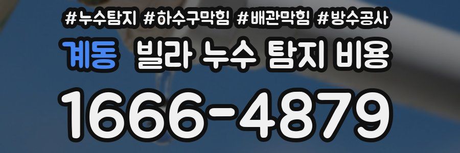 계동 빌라 누수 탐지 비용