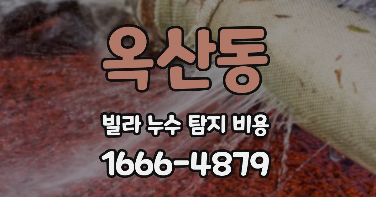 옥산동 빌라 누수 탐지 비용