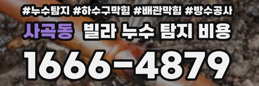 사곡동 빌라 누수 탐지 비용
