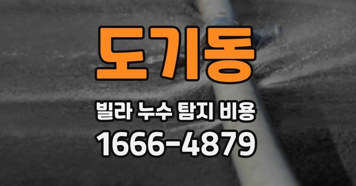 도기동 빌라 누수 탐지 비용