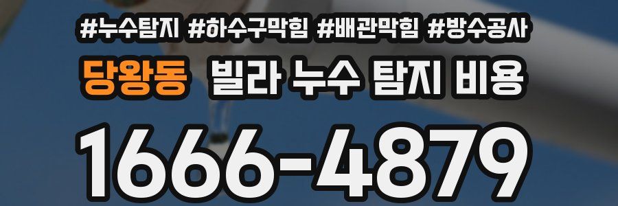 당왕동 빌라 누수 탐지 비용