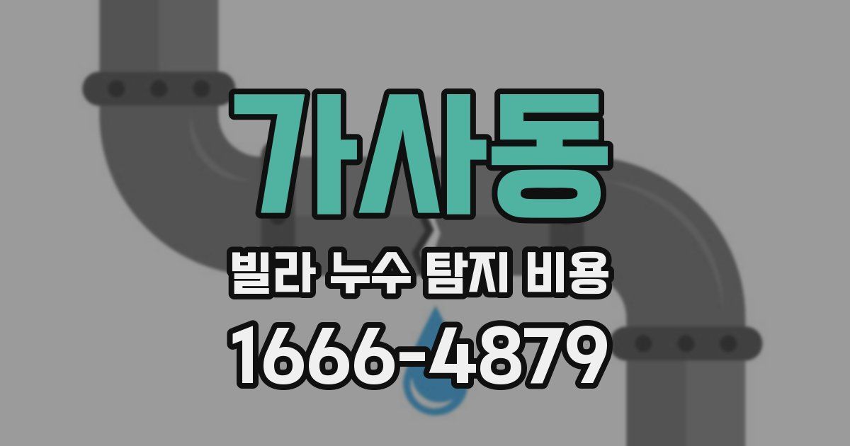 가사동 빌라 누수 탐지 비용