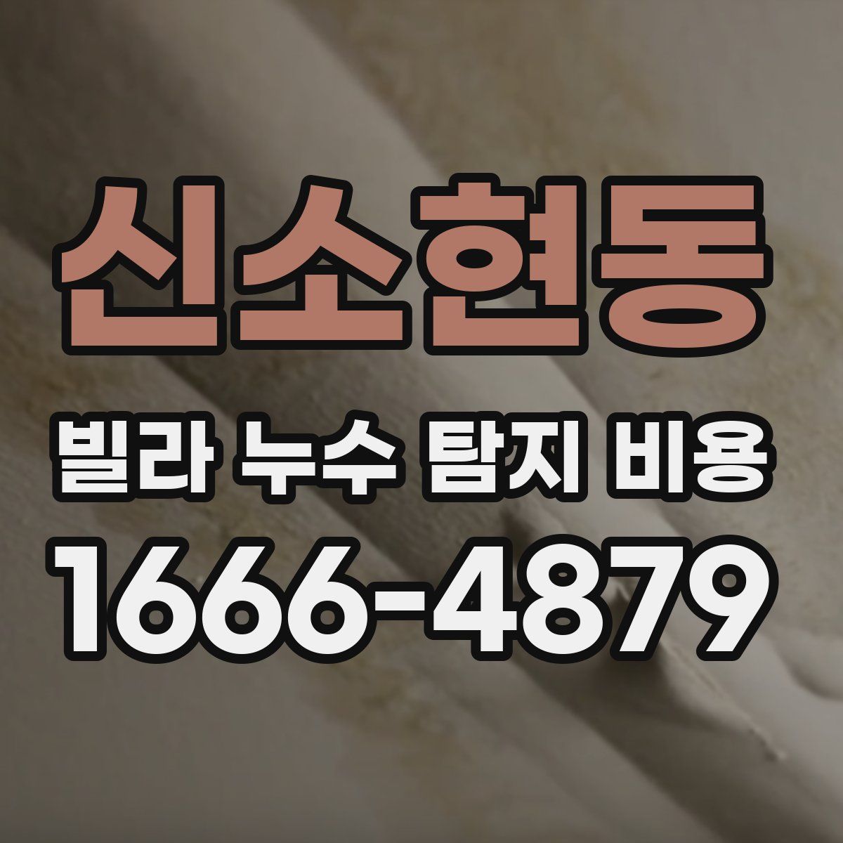 신소현동 빌라 누수 탐지 비용