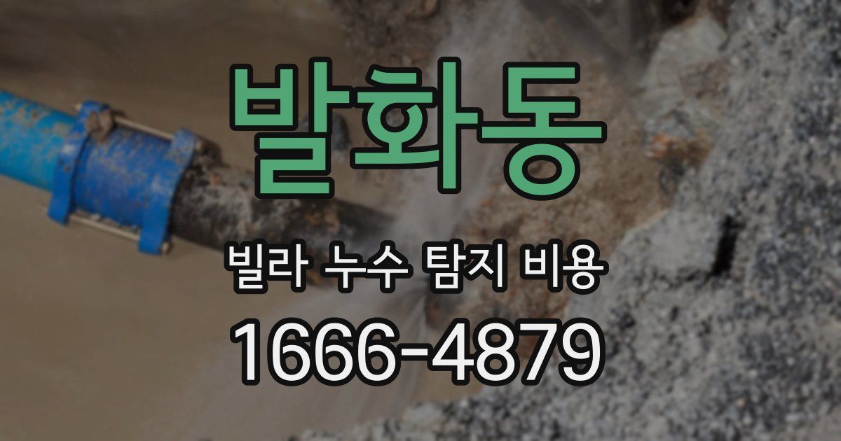 발화동 빌라 누수 탐지 비용