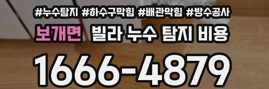 보개면 빌라 누수 탐지 비용