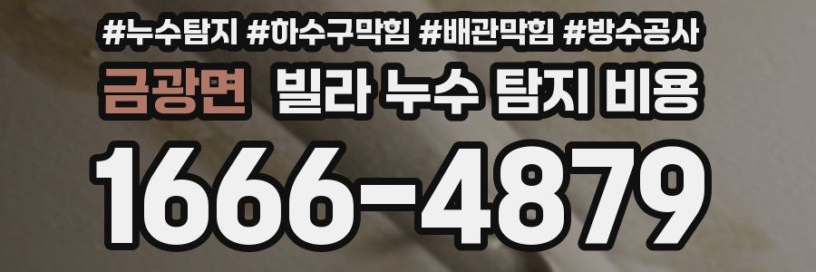금광면 빌라 누수 탐지 비용