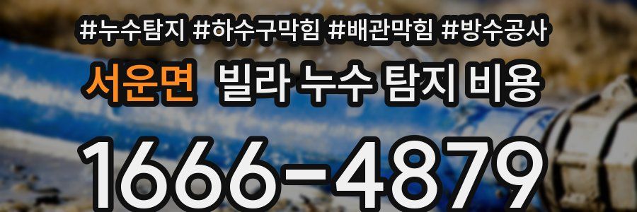서운면 빌라 누수 탐지 비용
