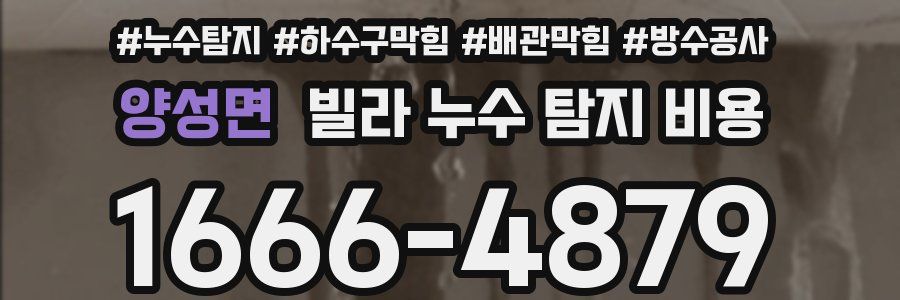 양성면 빌라 누수 탐지 비용