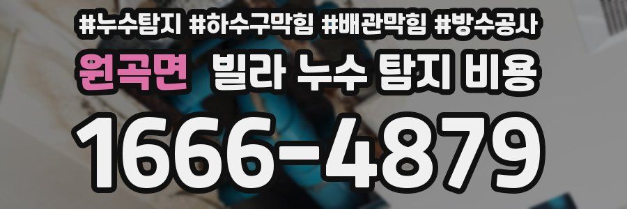 원곡면 빌라 누수 탐지 비용