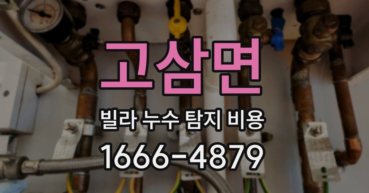 고삼면 빌라 누수 탐지 비용