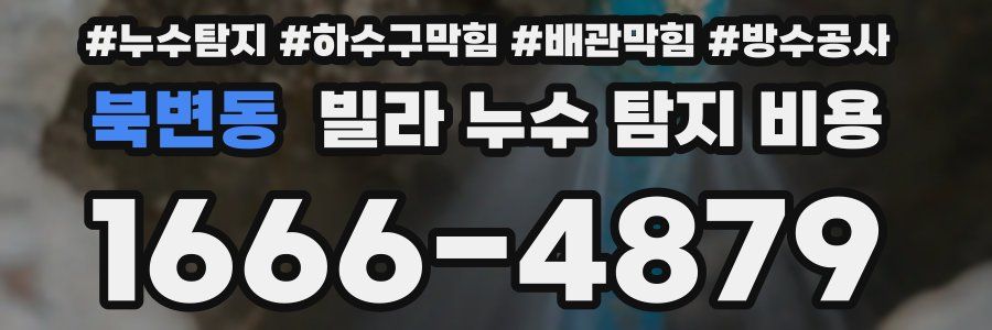 북변동 빌라 누수 탐지 비용