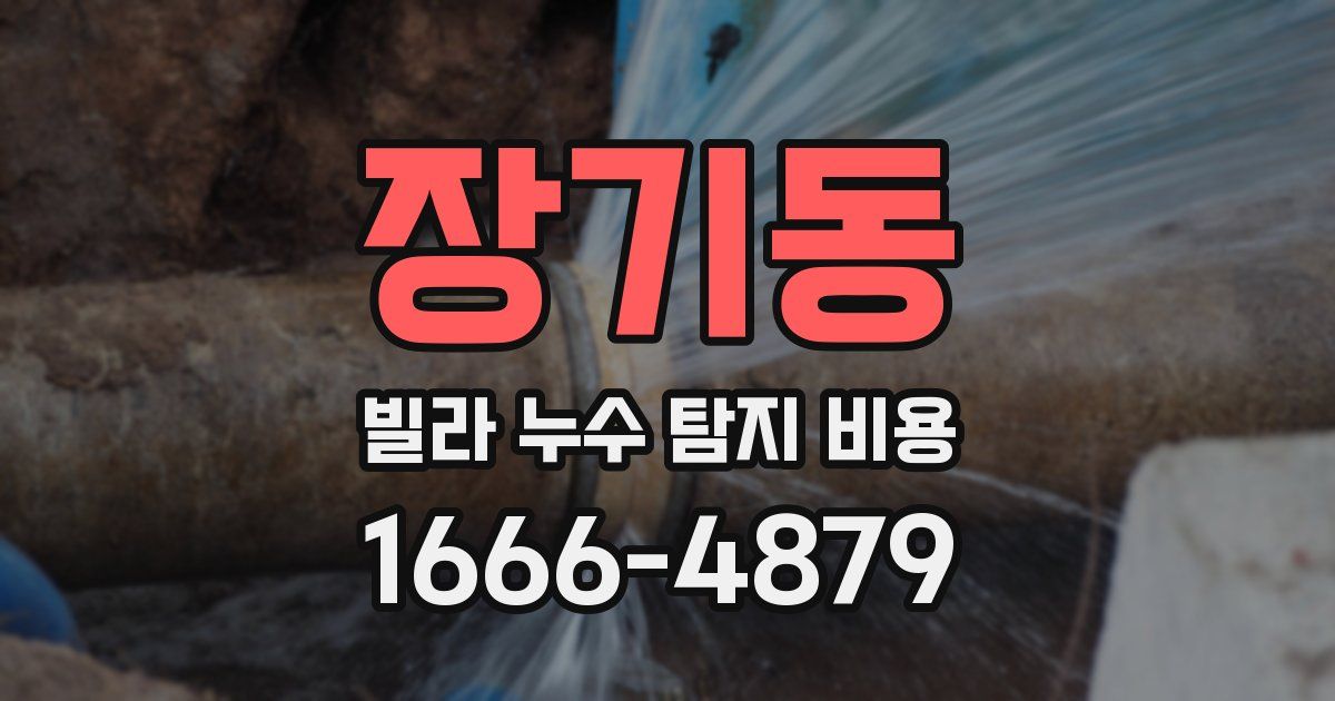 장기동 빌라 누수 탐지 비용