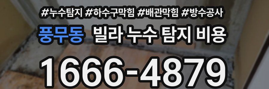 풍무동 빌라 누수 탐지 비용