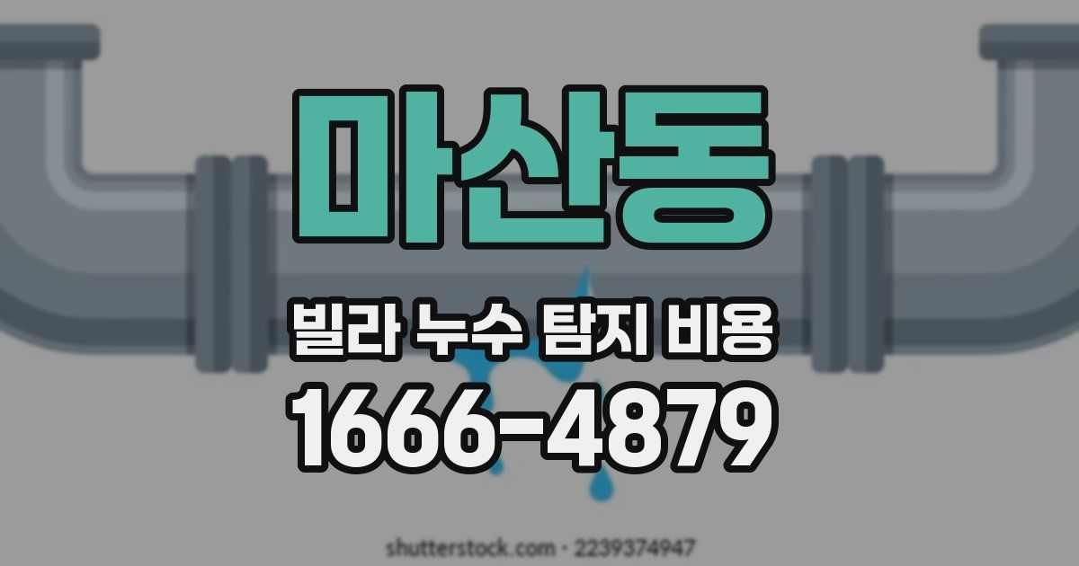 마산동 빌라 누수 탐지 비용