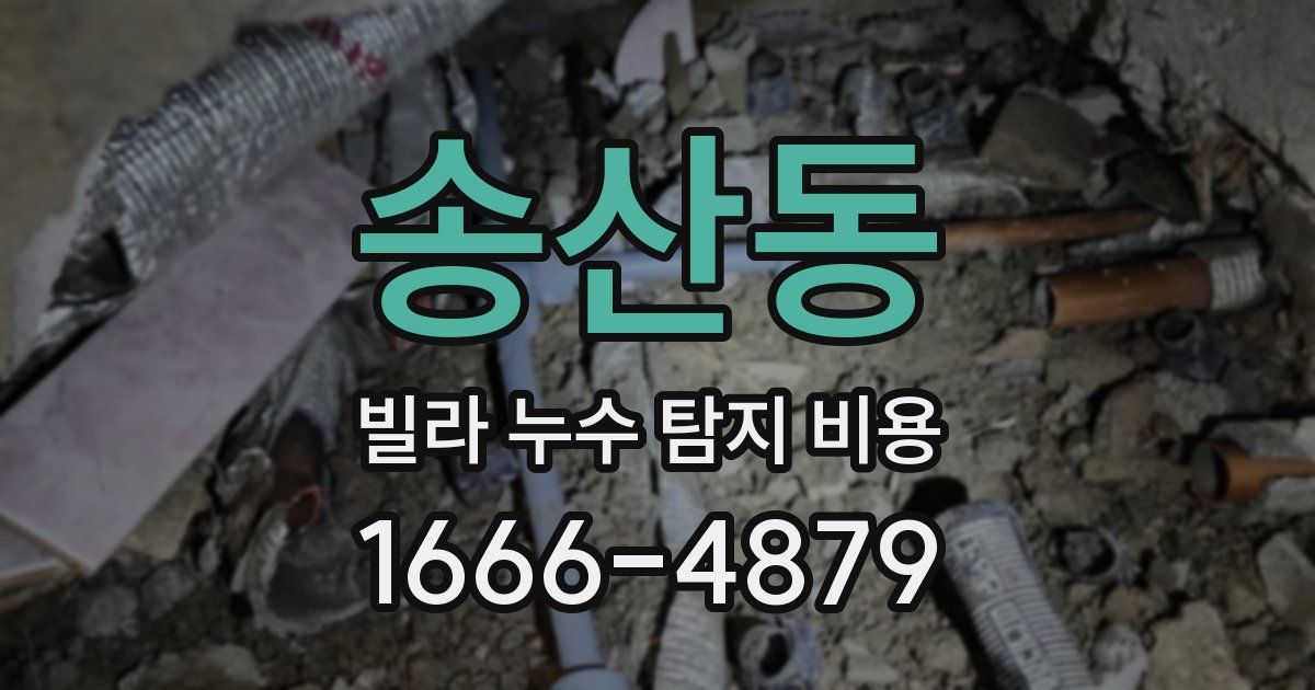 송산동 빌라 누수 탐지 비용