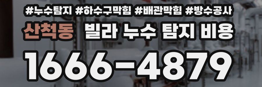산척동 빌라 누수 탐지 비용