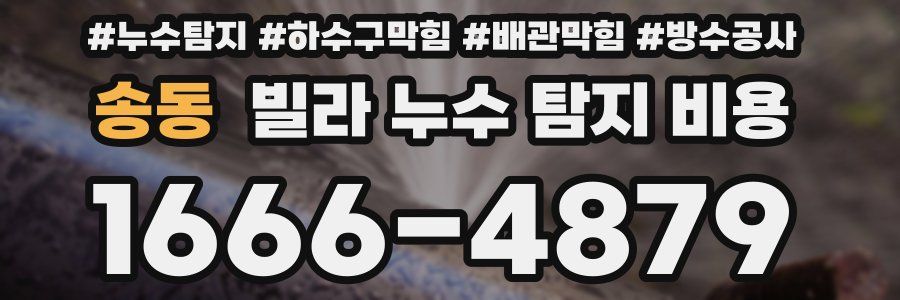 송동 빌라 누수 탐지 비용