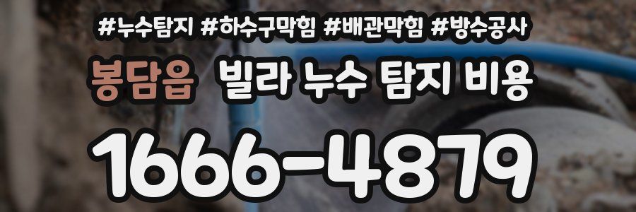 봉담읍 빌라 누수 탐지 비용