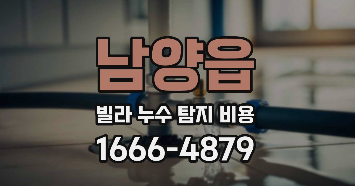 남양읍 빌라 누수 탐지 비용