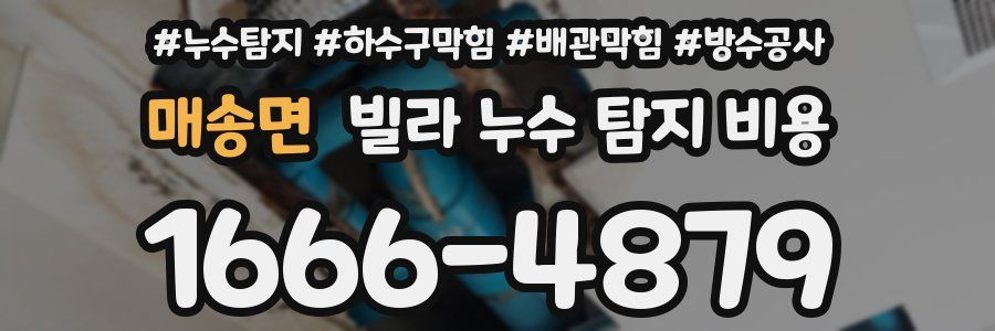 매송면 빌라 누수 탐지 비용