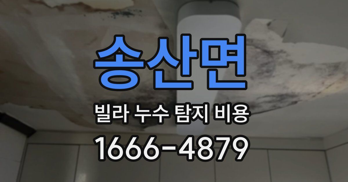 송산면 빌라 누수 탐지 비용