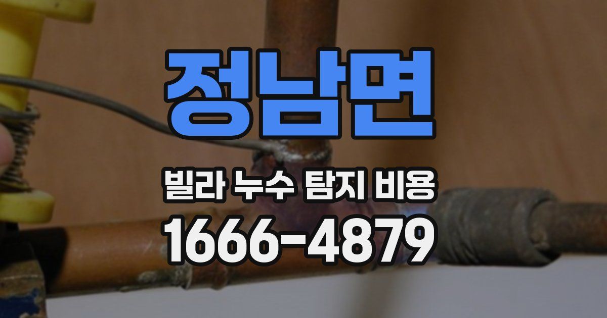 정남면 빌라 누수 탐지 비용