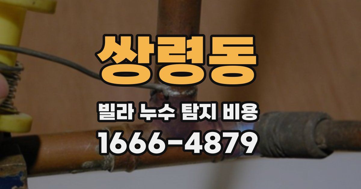 쌍령동 빌라 누수 탐지 비용
