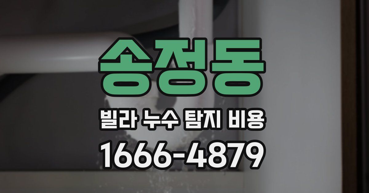 송정동 빌라 누수 탐지 비용