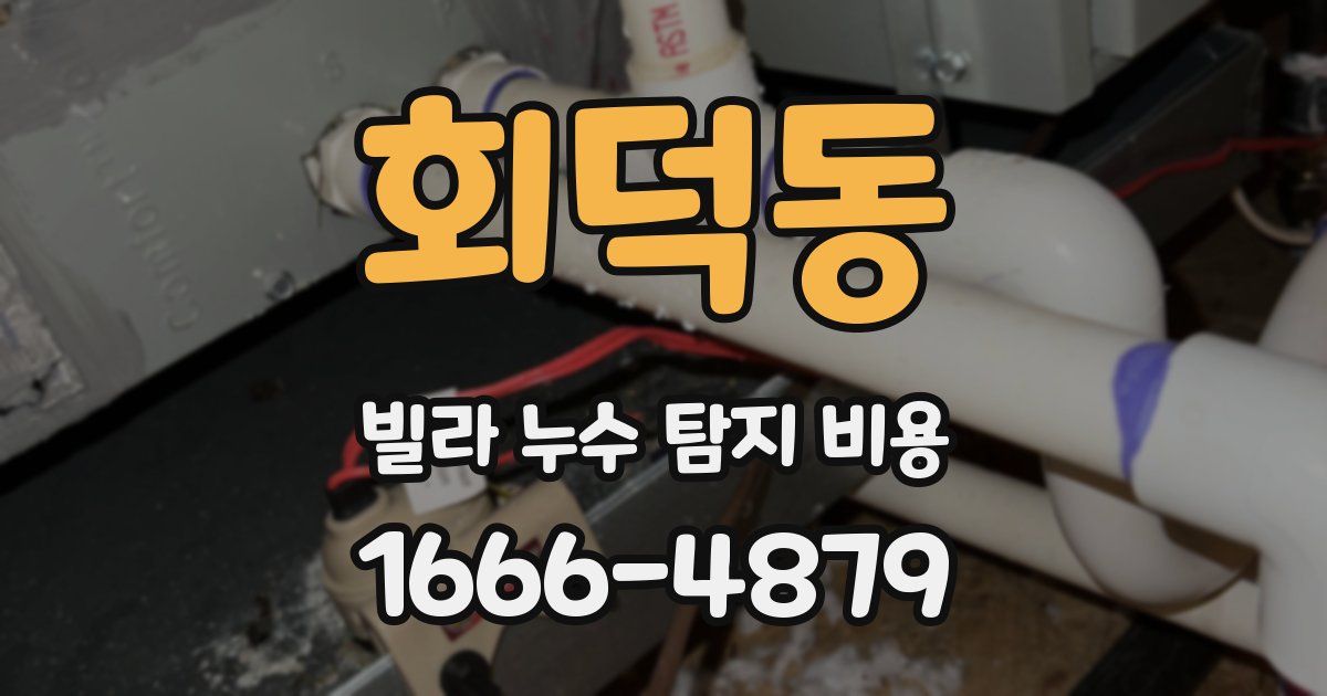 회덕동 빌라 누수 탐지 비용