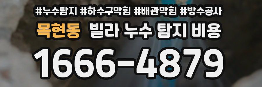 목현동 빌라 누수 탐지 비용