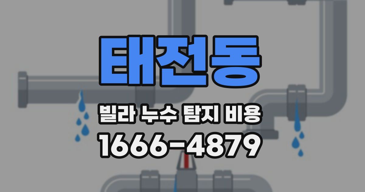 태전동 빌라 누수 탐지 비용