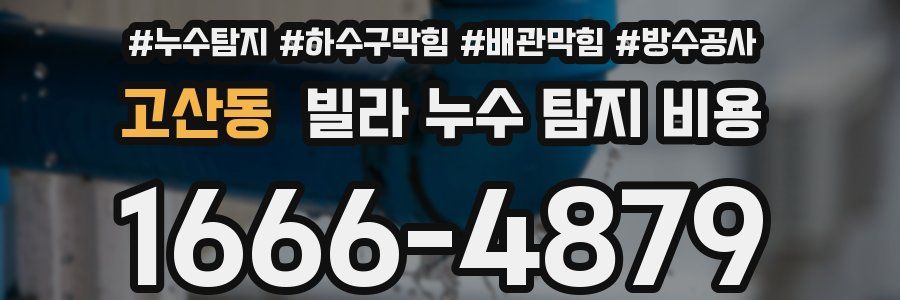 고산동 빌라 누수 탐지 비용