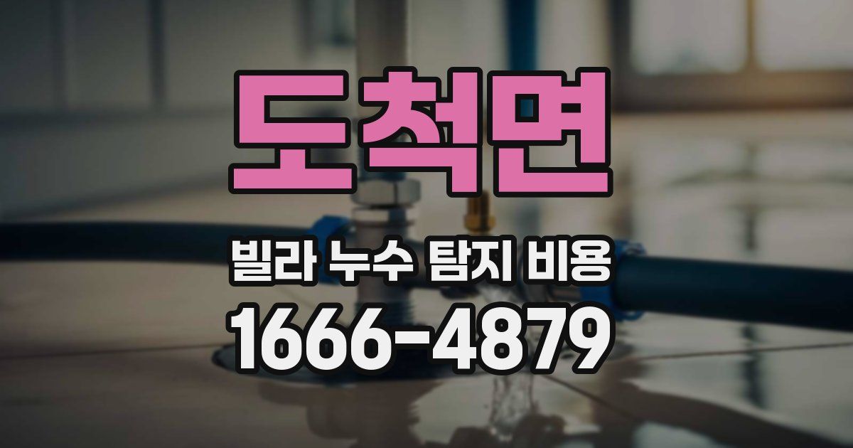 도척면 빌라 누수 탐지 비용