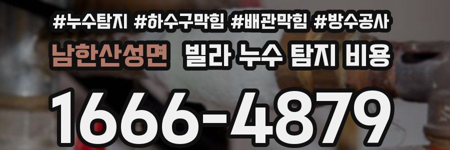 남한산성면 빌라 누수 탐지 비용