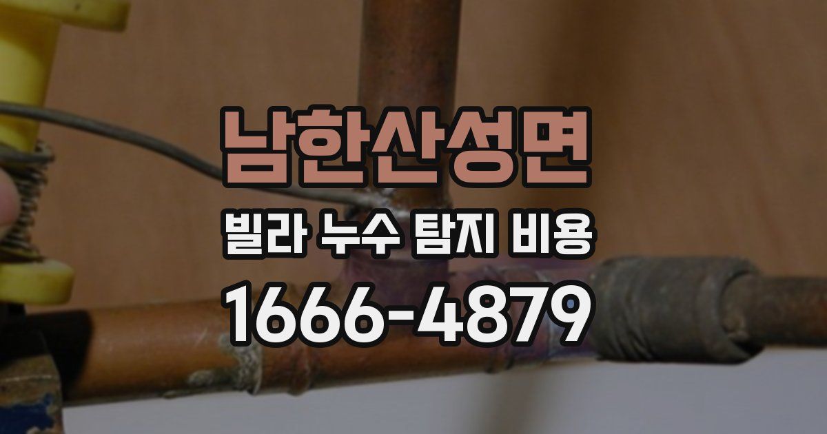 남한산성면 빌라 누수 탐지 비용