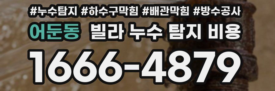 어둔동 빌라 누수 탐지 비용