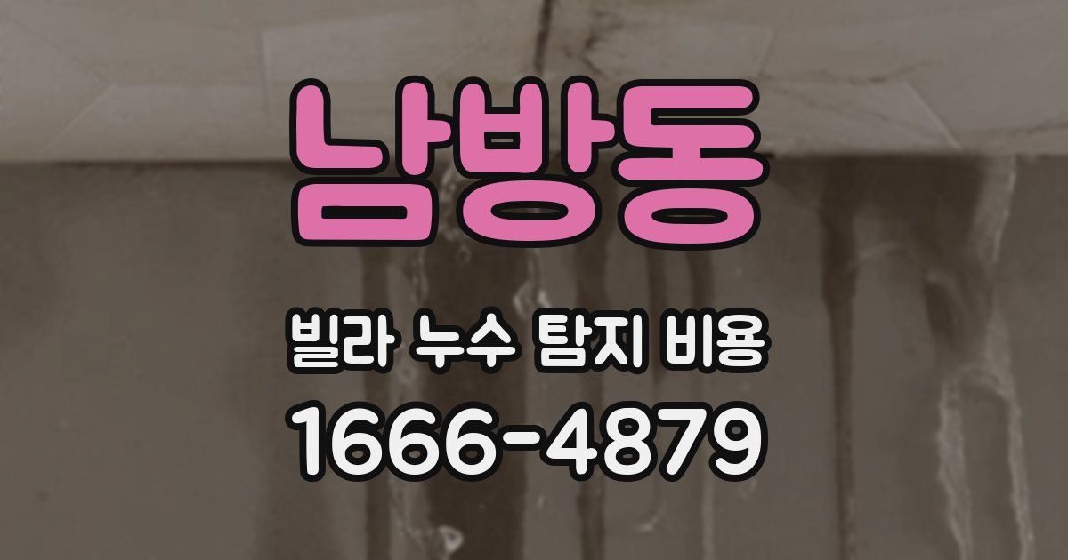 남방동 빌라 누수 탐지 비용
