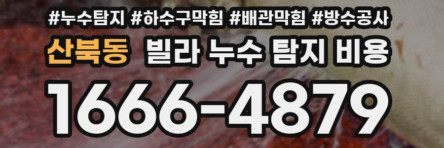 산북동 빌라 누수 탐지 비용