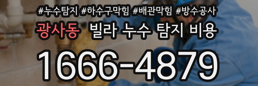 광사동 빌라 누수 탐지 비용